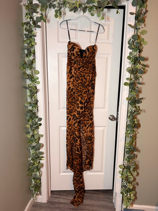Bella Barnett Dresses & Skirts - Strapless Leopard Print Maxi Slip Dress